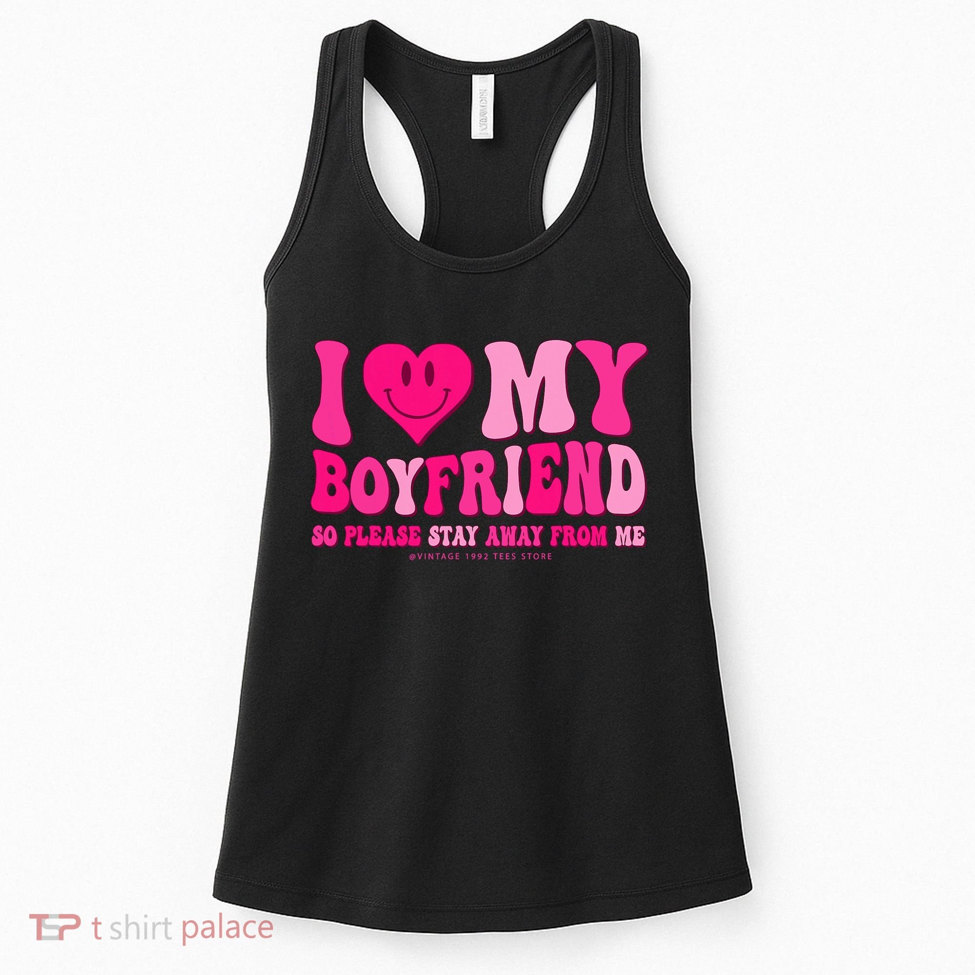 I Love My Boyfriend Valentines Day I Heart My Boyfriend Bf Women's Tank Top