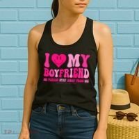 I Love My Boyfriend Valentines Day I Heart My Boyfriend Bf Women's Tank Top thumb 2