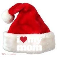 I Love My Mom Gift Santa Hat thumb 0