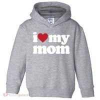 I Love My Mom Gift Toddler Hoodie thumb 0