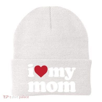 I Love My Mom Gift Beanie