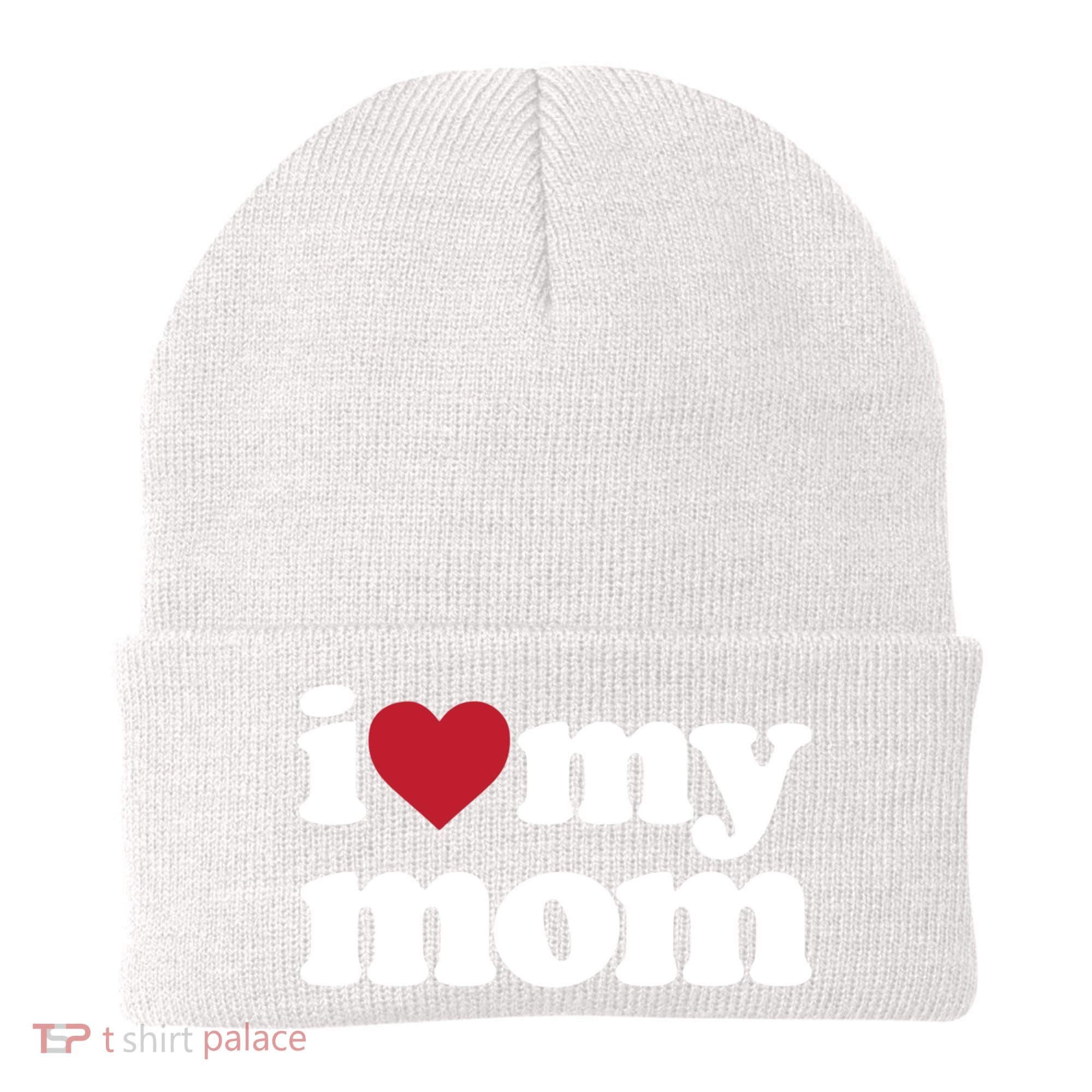 I Love My Mom Gift Beanie