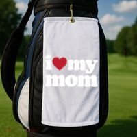 I Love My Mom Gift Golf Towel thumb 2