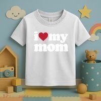 I Love My Mom Gift Toddler T-Shirt thumb 3