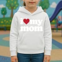 I Love My Mom Gift Kids Hoodie thumb 3