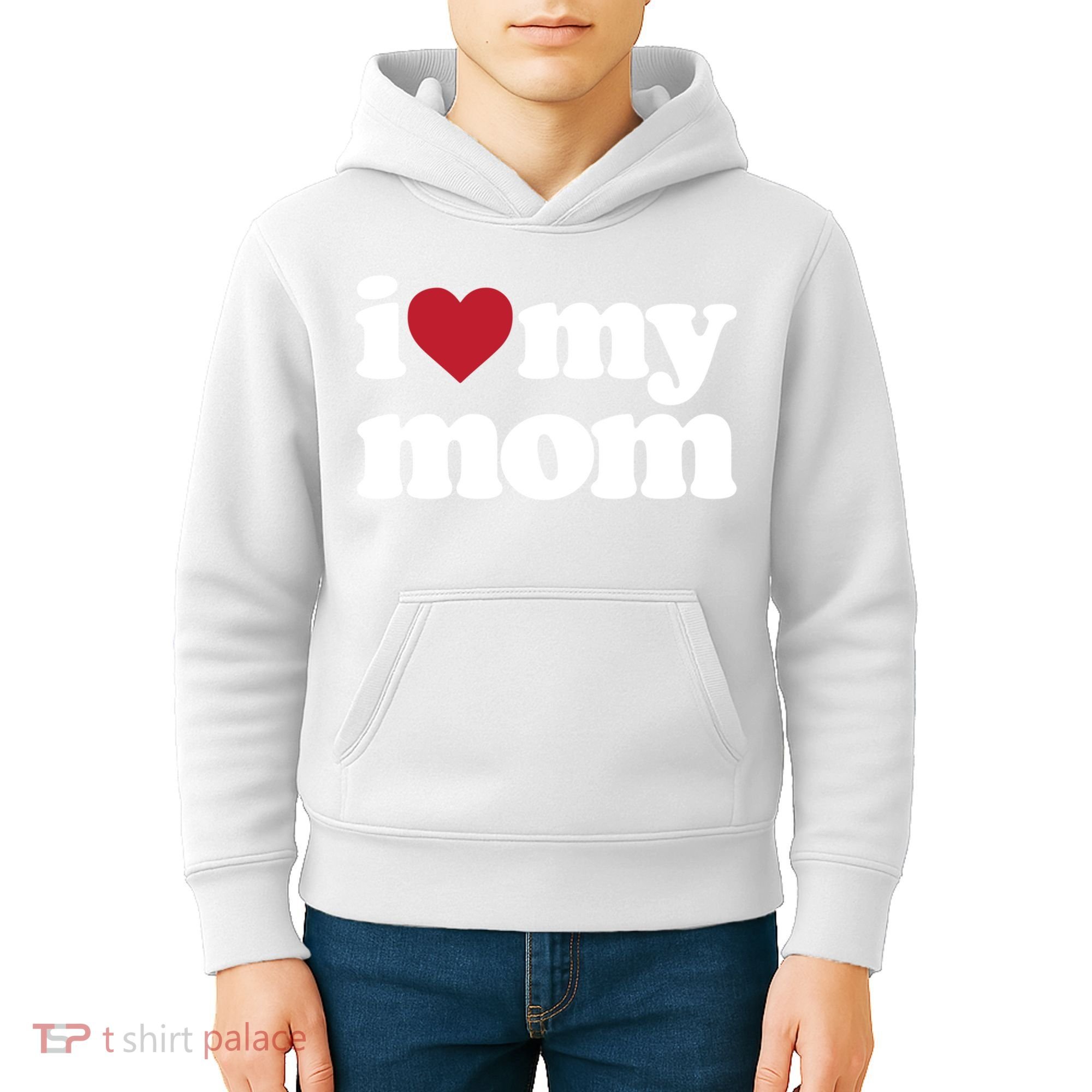 I Love My Mom Gift Kids Hoodie