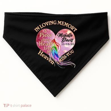 In Loving Memory Tribute Custom Rip Personalized Family USA-Made Doggie Bandana