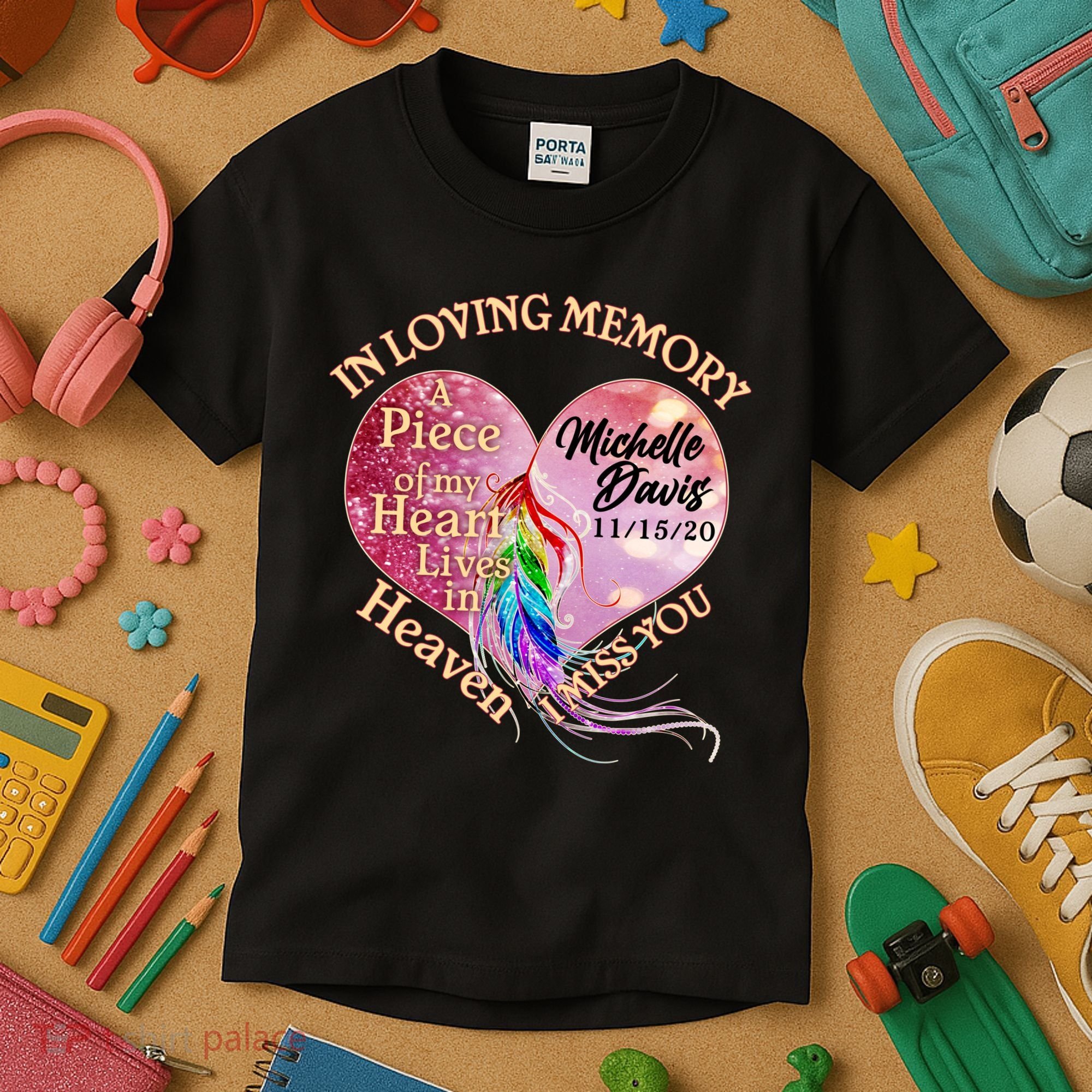 In Loving Memory Tribute Custom Rip Personalized Family Kids T-Shirt