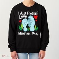 I Love Manatees Manatee Lover Zookeeper Marine Biologist Women's Sweatshirt thumb 0