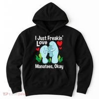 I Love Manatees Manatee Lover Zookeeper Marine Biologist Hoodie thumb 0