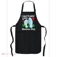 I Love Manatees Manatee Lover Zookeeper Marine Biologist Apron thumb 0