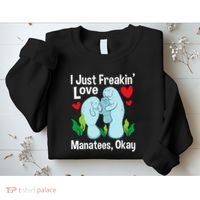 I Love Manatees Manatee Lover Zookeeper Marine Biologist Sweatshirt thumb 2