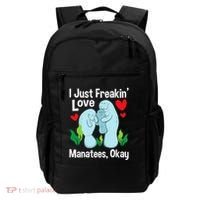 I Love Manatees Manatee Lover Zookeeper Marine Biologist Backpack thumb 0