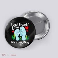 I Love Manatees Manatee Lover Zookeeper Marine Biologist Button thumb 0