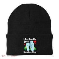 I Love Manatees Manatee Lover Zookeeper Marine Biologist Beanie thumb 0