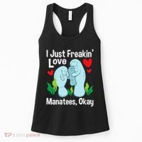 I Love Manatees Manatee Lover Zookeeper Marine Biologist Women's Tank Top thumb 0