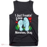I Love Manatees Manatee Lover Zookeeper Marine Biologist Tank Top thumb 0