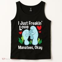 I Love Manatees Manatee Lover Zookeeper Marine Biologist Tank Top thumb 2