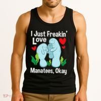 I Love Manatees Manatee Lover Zookeeper Marine Biologist Tank Top thumb 3