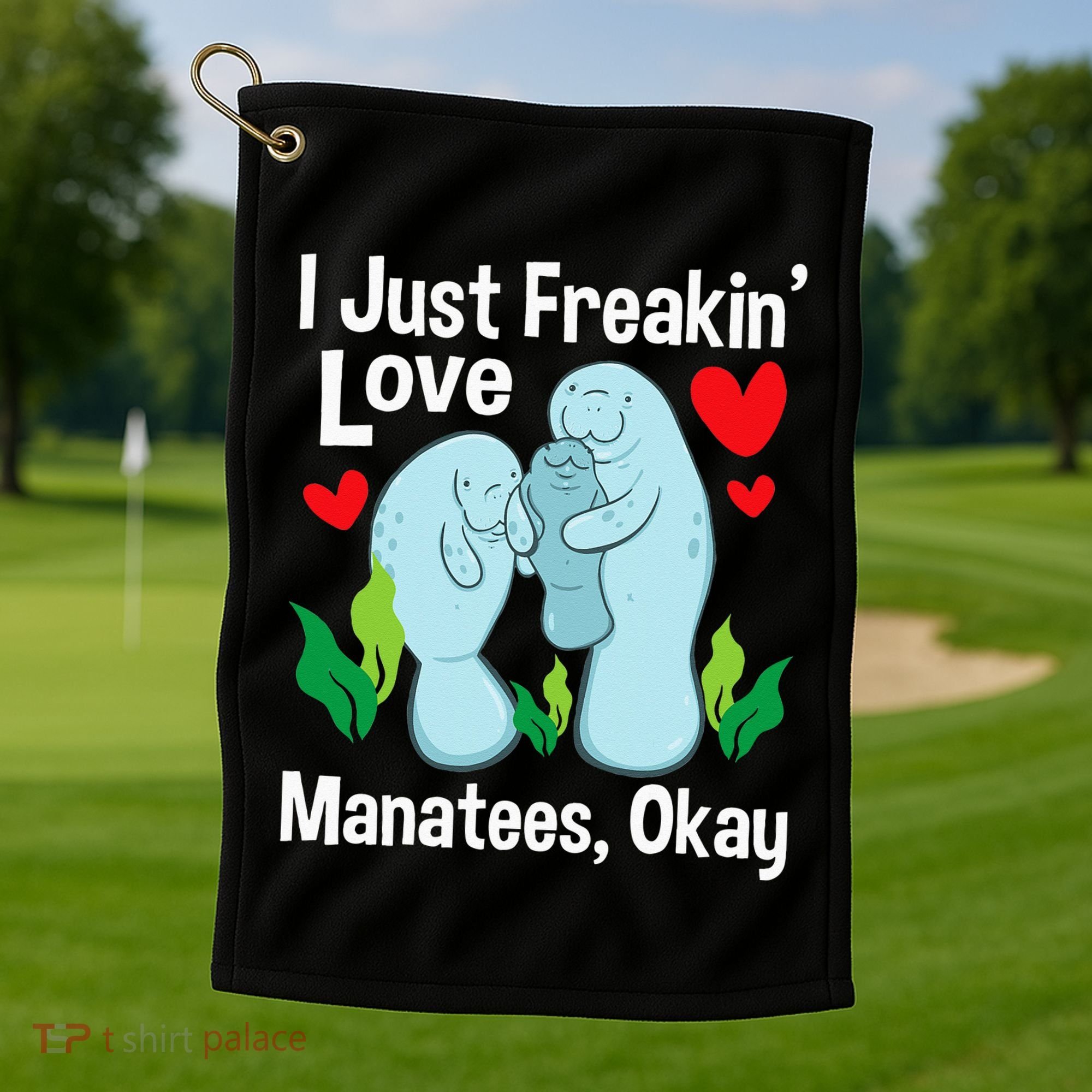 I Love Manatees Manatee Lover Zookeeper Marine Biologist Golf Towel