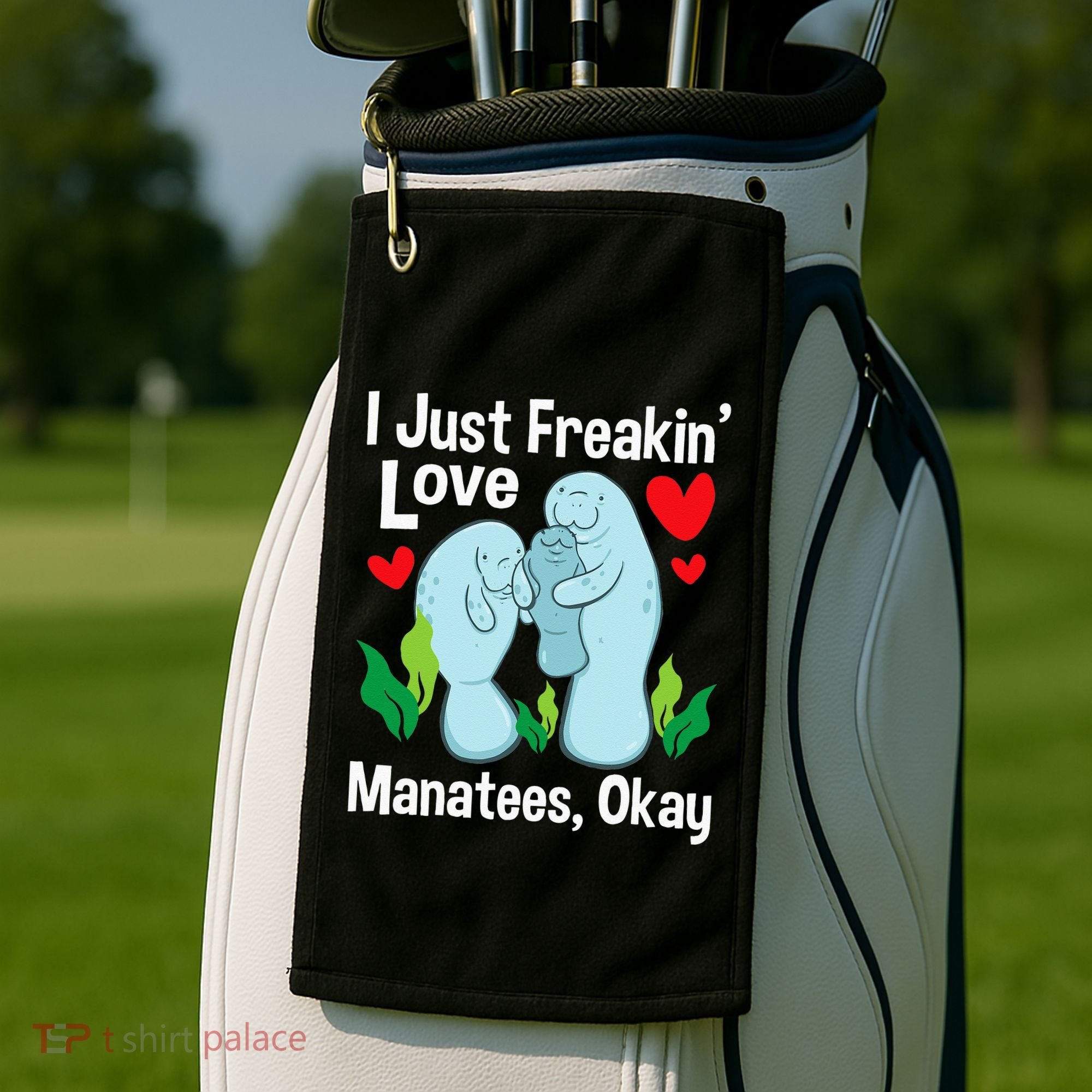 I Love Manatees Manatee Lover Zookeeper Marine Biologist Golf Towel