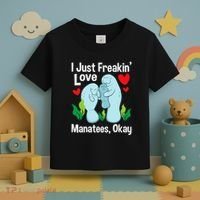 I Love Manatees Manatee Lover Zookeeper Marine Biologist Toddler T-Shirt thumb 3