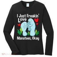 I Love Manatees Manatee Lover Zookeeper Marine Biologist Women's Long Sleeve Shirt thumb 0