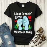 I Love Manatees Manatee Lover Zookeeper Marine Biologist Women's T-Shirt thumb 3