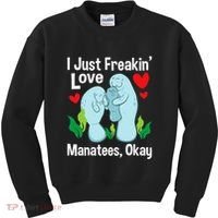 I Love Manatees Manatee Lover Zookeeper Marine Biologist Kids Sweatshirt thumb 0
