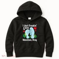 I Love Manatees Manatee Lover Zookeeper Marine Biologist Kids Hoodie thumb 0