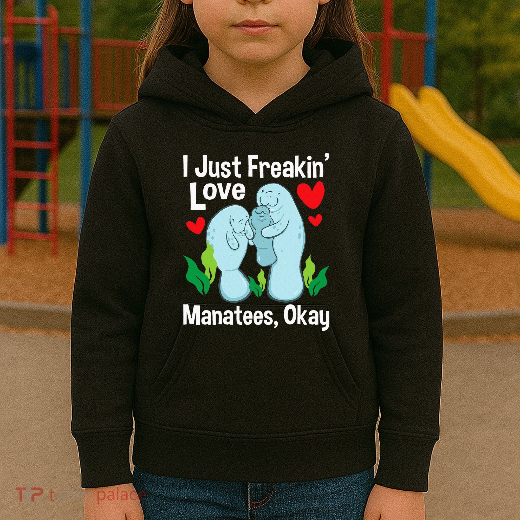 I Love Manatees Manatee Lover Zookeeper Marine Biologist Kids Hoodie