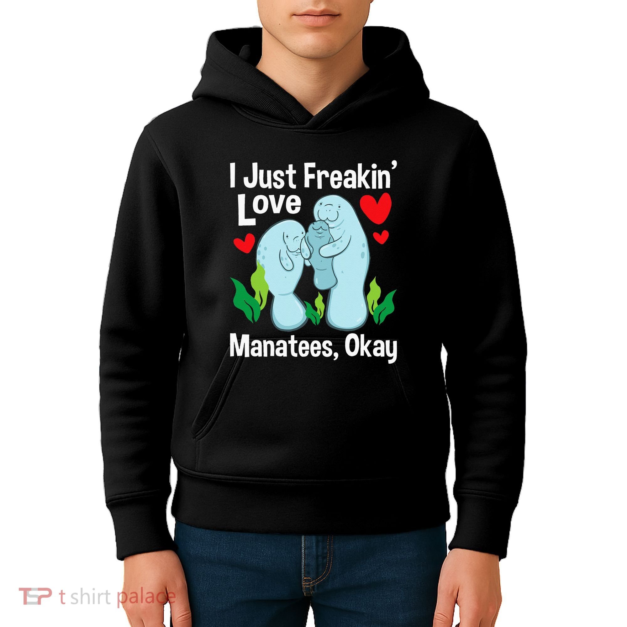 I Love Manatees Manatee Lover Zookeeper Marine Biologist Kids Hoodie