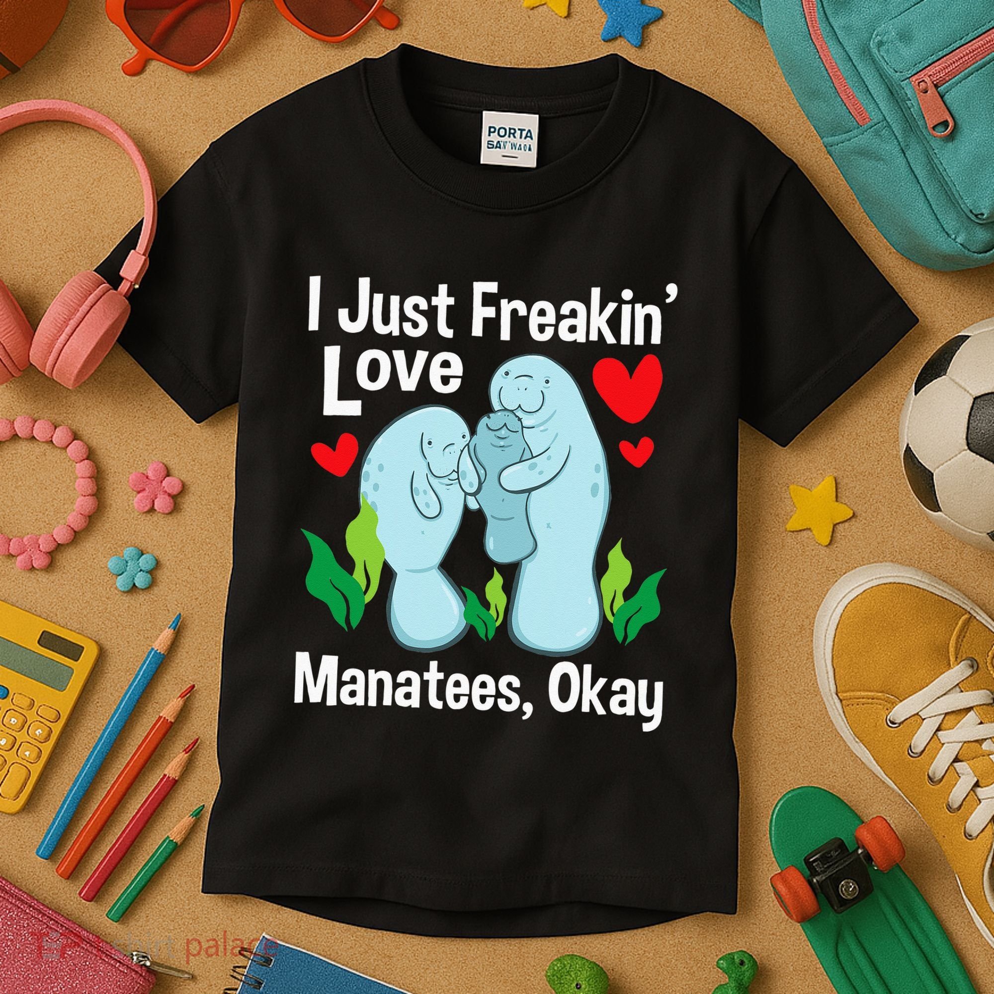 I Love Manatees Manatee Lover Zookeeper Marine Biologist Kids T-Shirt