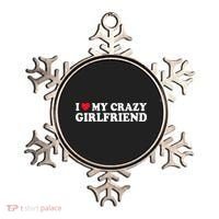 I Love My Crazy GF Couple Valentines Day Girlfriend Ornament thumb 0