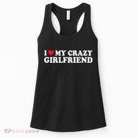 I Love My Crazy GF Couple Valentines Day Girlfriend Women's Tank Top thumb 0