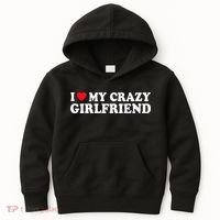 I Love My Crazy GF Couple Valentines Day Girlfriend Kids Hoodie thumb 0