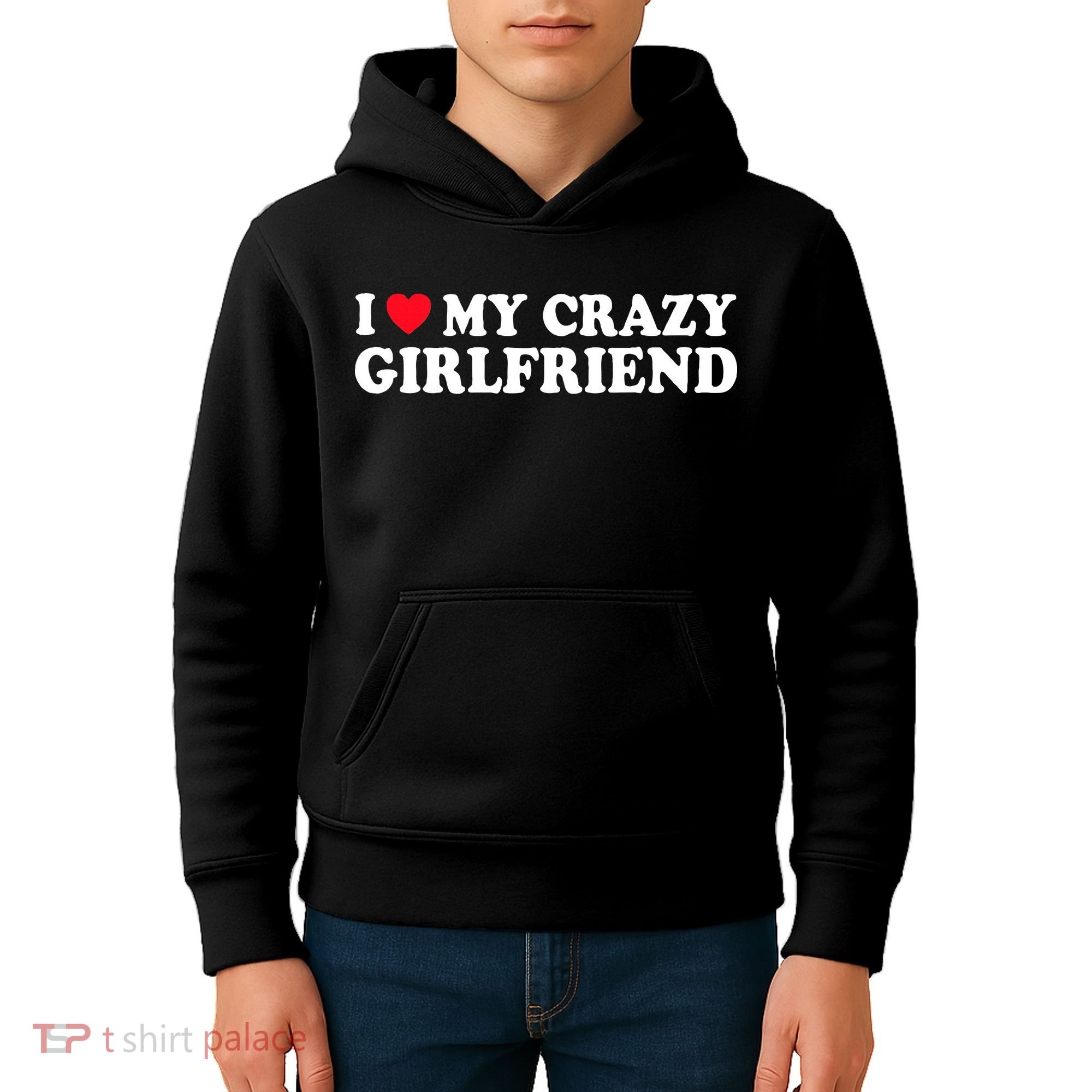 I Love My Crazy GF Couple Valentines Day Girlfriend Kids Hoodie