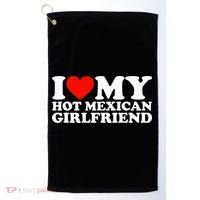 I Love My Hot Mexican Girlfriend Golf Towel thumb 0