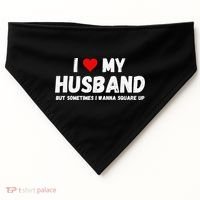 I Love My Husband USA-Made Doggie Bandana thumb 0