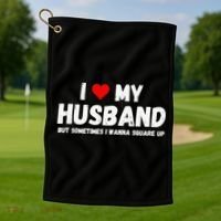 I Love My Husband Golf Towel thumb 1