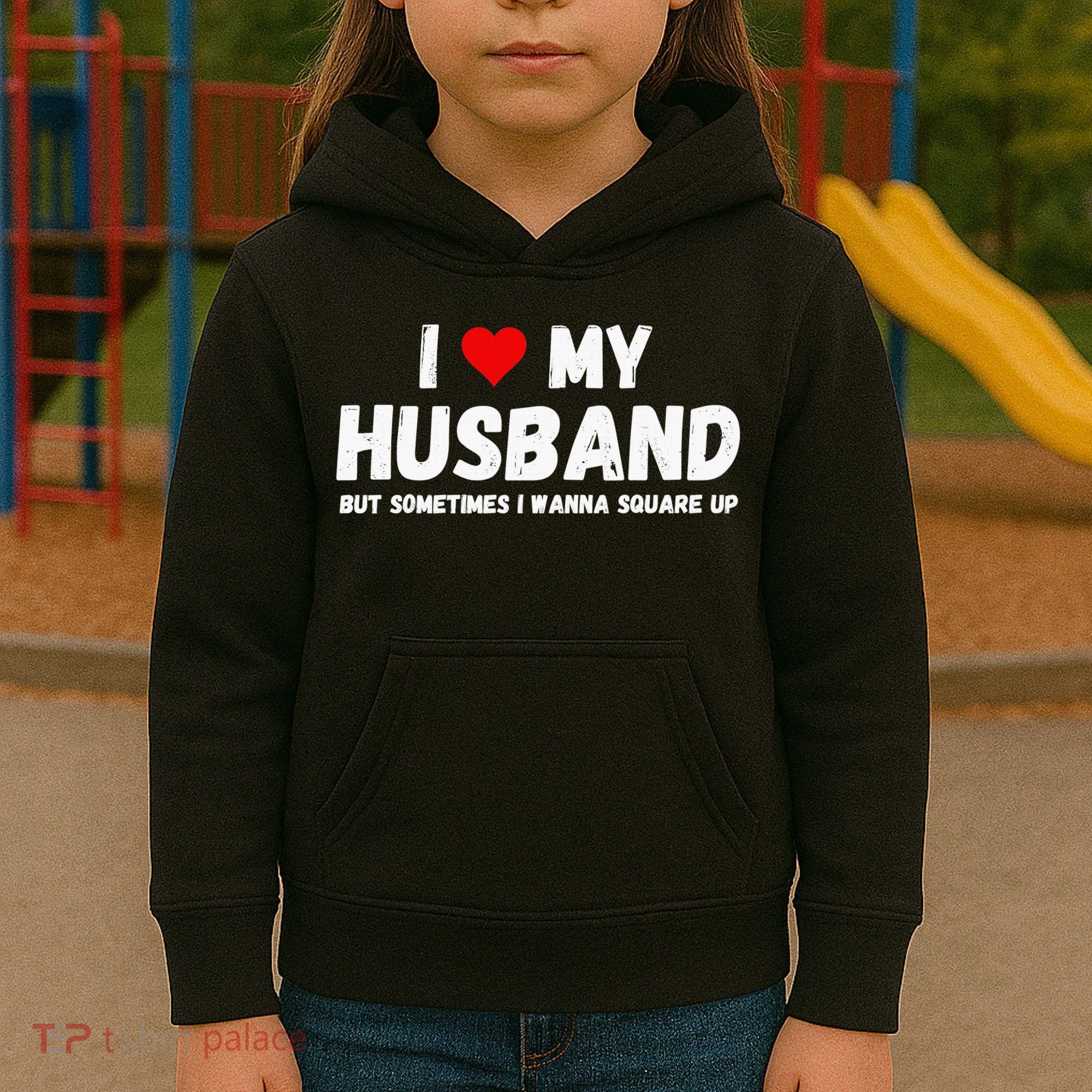 I Love My Husband Kids Hoodie