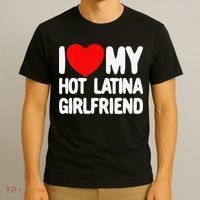 I Love My Hot Latina Girlfriend Red Heart My Hot Girlfriend T-Shirt thumb 3