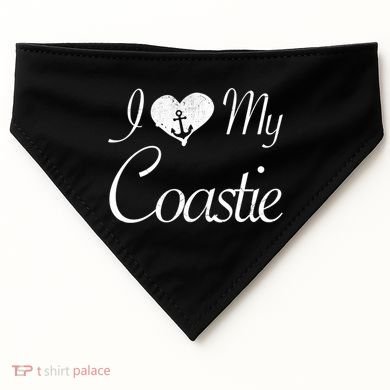 I Love My Coastie Coast Guard Gift USA-Made Doggie Bandana