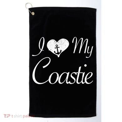 I Love My Coastie Coast Guard Gift Golf Towel