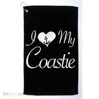 I Love My Coastie Coast Guard Gift Golf Towel thumb 0
