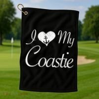 I Love My Coastie Coast Guard Gift Golf Towel thumb 1