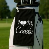 I Love My Coastie Coast Guard Gift Golf Towel thumb 2