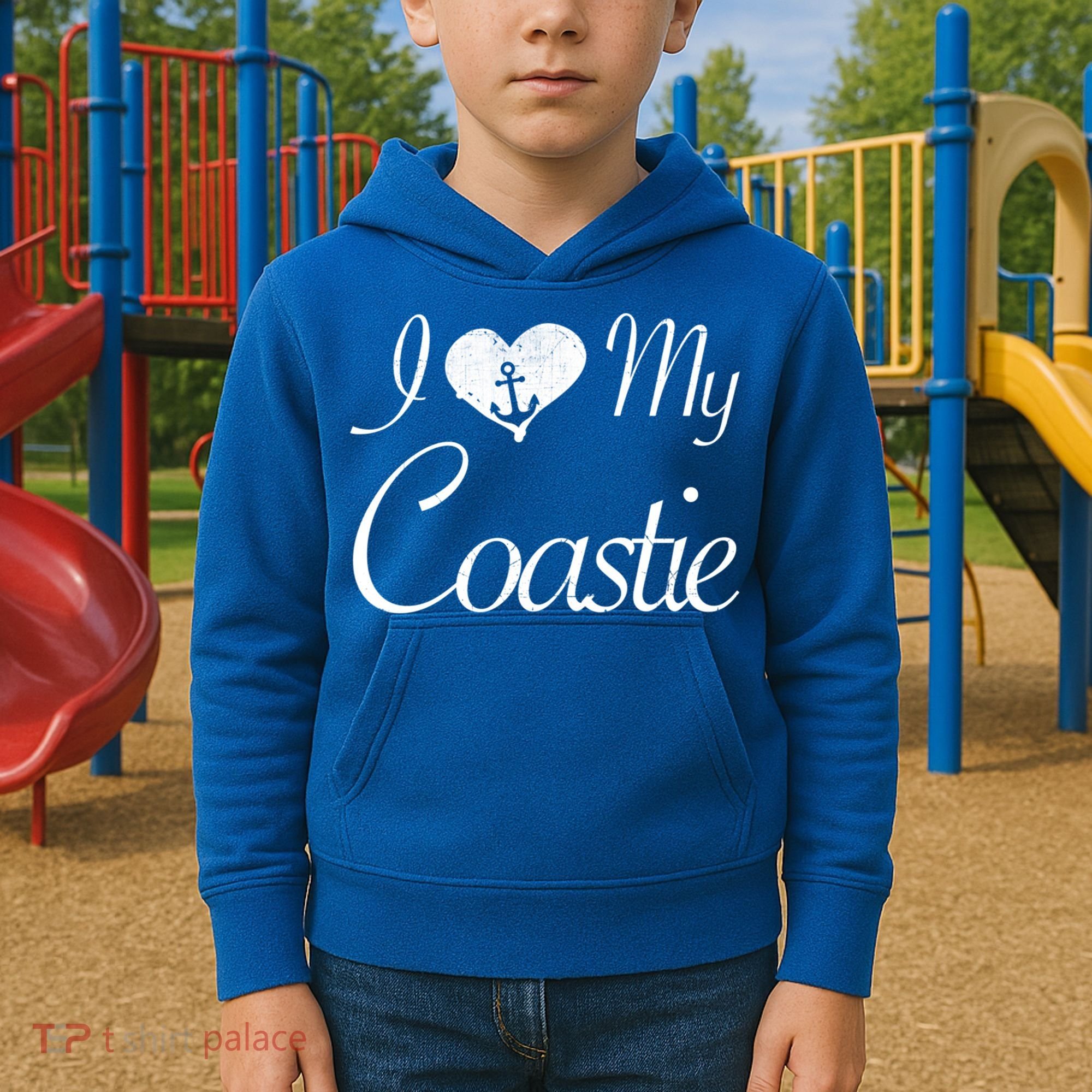 I Love My Coastie Coast Guard Gift Kids Hoodie