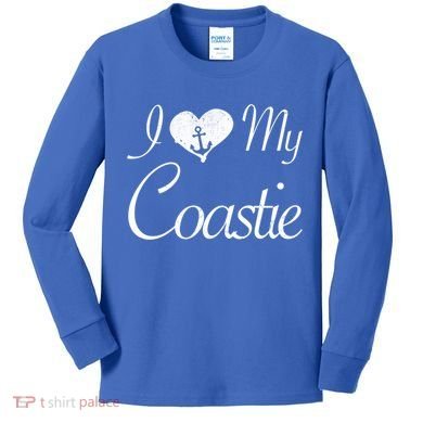I Love My Coastie Coast Guard Gift Kids Long Sleeve Shirt