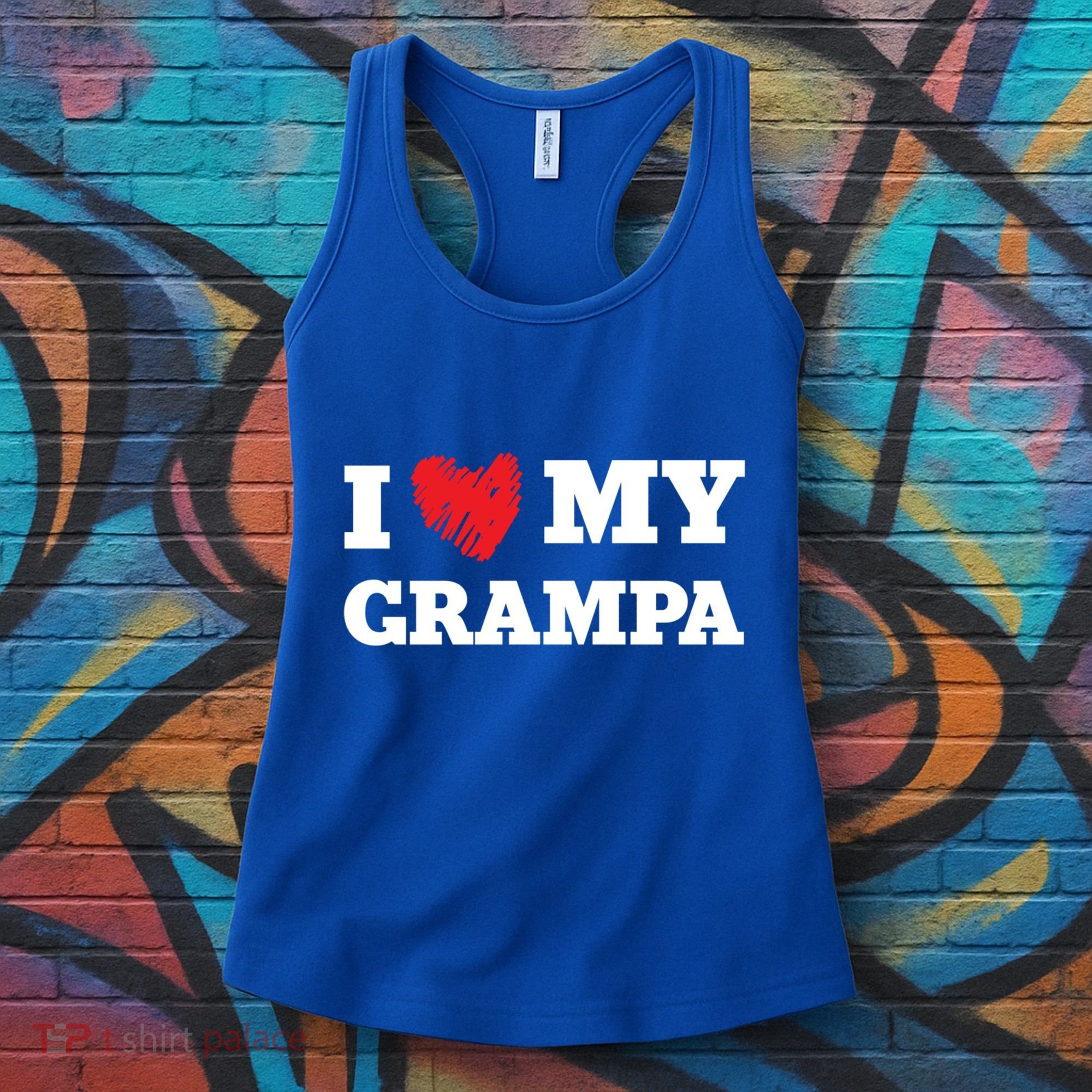 I Love My Grampa Favorite Family Member Valentines Gift Women's Tank Top